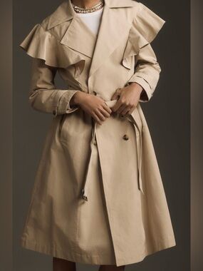 By Anthropologie Ruffled
Trench Coat